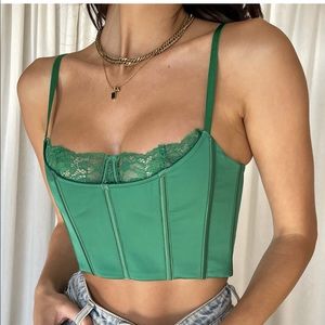 MESHKI Lake Lace Cani Crop Corset Top